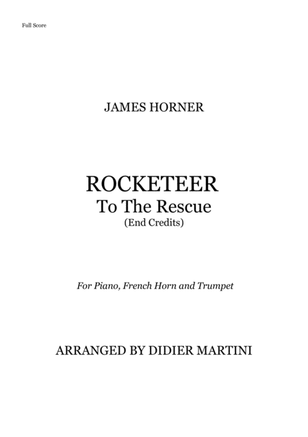 Free Sheet Music Rocketeer To The Rescue End Credits For Piano Horn And Trumpet