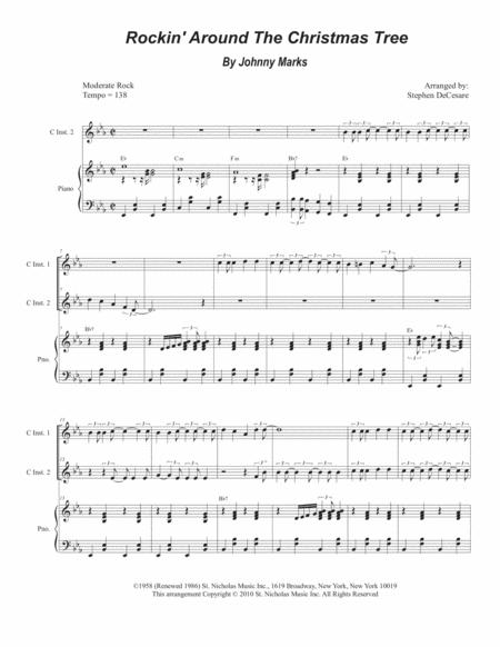 Free Sheet Music Rockin Around The Christmas Tree Duet For C Instruments