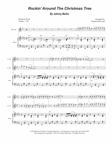 Rockin Around The Christmas Tree Duet For Soprano And Alto Saxophone Sheet Music