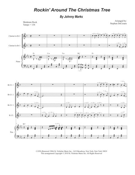 Free Sheet Music Rockin Around The Christmas Tree For Clarinet Choir And Piano