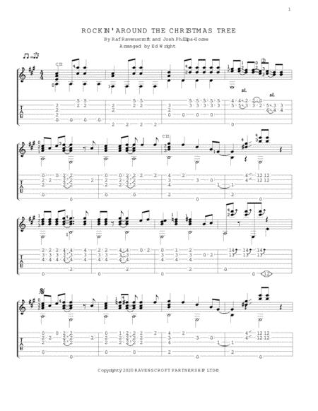 Rockin Around The Christmas Tree For Fingerstyle Guitar Sheet Music