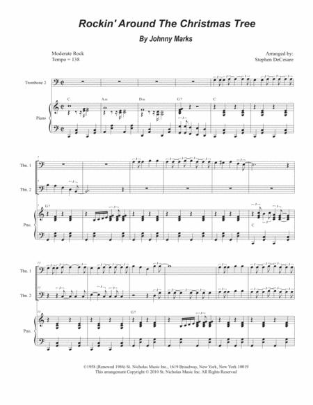 Rockin Around The Christmas Tree For Trombone Duet Sheet Music