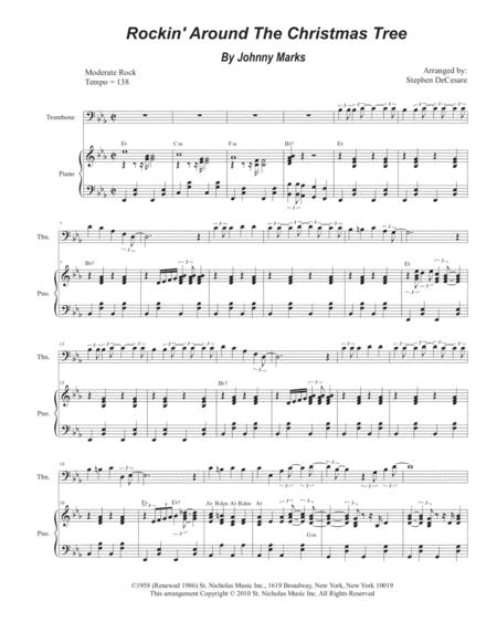 Rockin Around The Christmas Tree For Trombone Solo And Piano Sheet Music