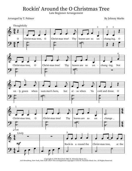 Free Sheet Music Rockin Around The O Christmas Tree