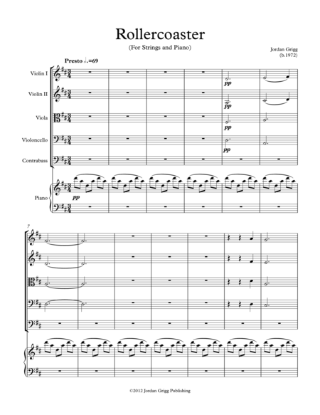 Free Sheet Music Rollercoaster For Strings And Piano