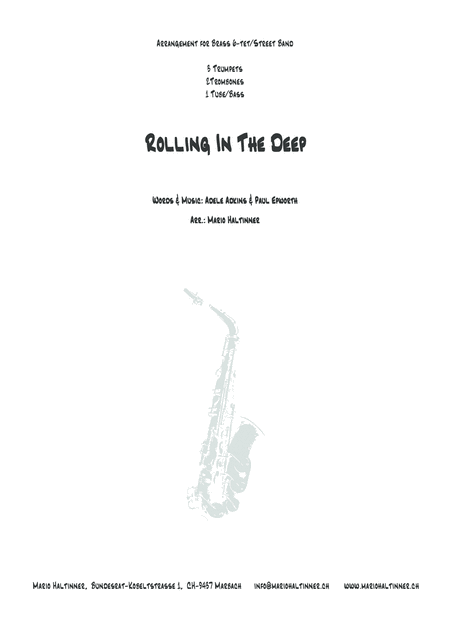 Rolling In The Deep Adele Brass 6 Tet Score Parts Sheet Music