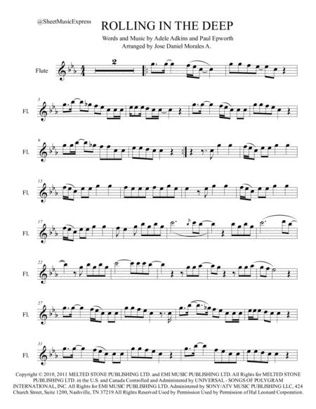 Rolling In The Deep For Flute Sheet Music