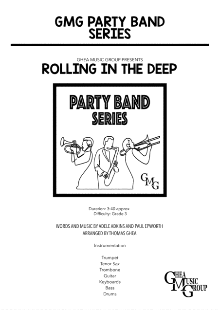 Free Sheet Music Rolling In The Deep Party Band