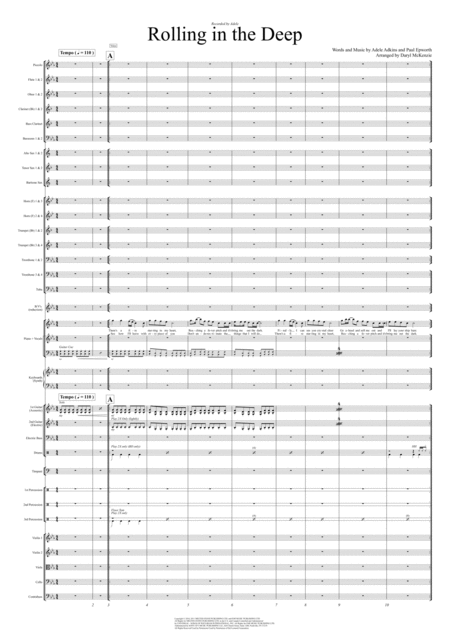 Free Sheet Music Rolling In The Deep Vocal And Pops Orchestra