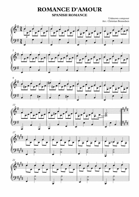 Romance D Amour Sheet Music