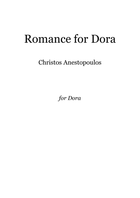 Free Sheet Music Romance For Dora