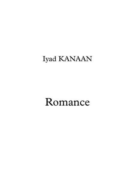 Romance For Piano Sheet Music