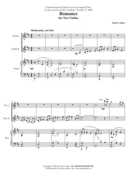 Romance For Two Violins Sheet Music