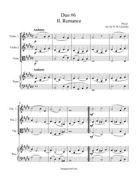 Romance From Duo 6 Sheet Music