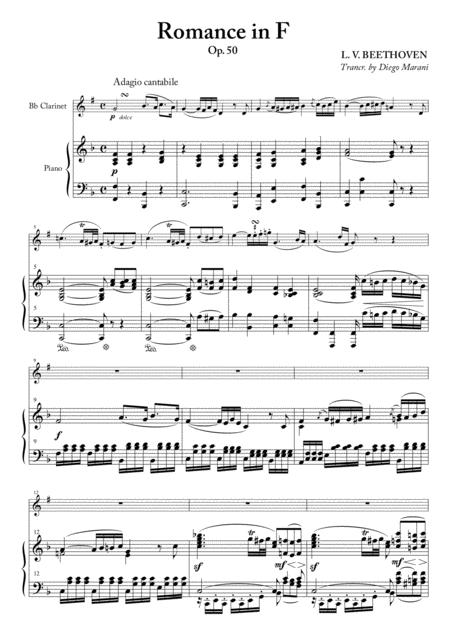 Romance In F For Clarinet And Piano Sheet Music