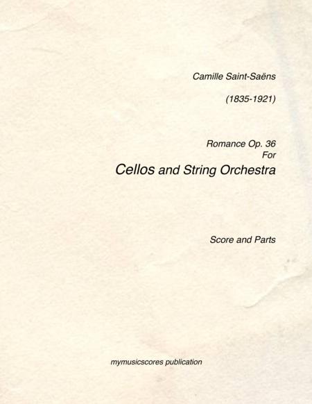 Romance Op 36 For Cello And String Orchestra Sheet Music