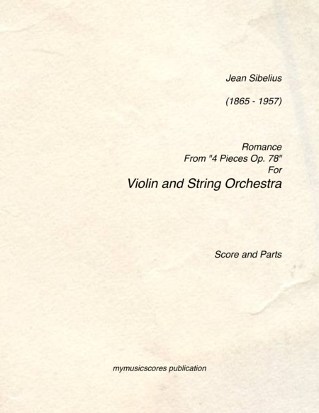 Free Sheet Music Romance Op 78 No 2 For Violin And String Orchestra