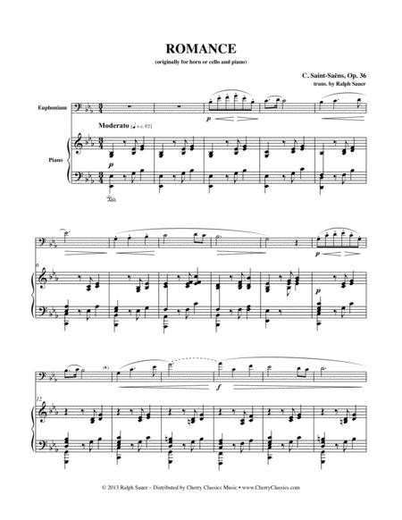 Free Sheet Music Romance Opus 36 For Euphonium Piano