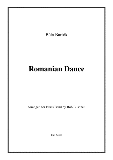 Free Sheet Music Romanian Dance Bartok Brass Band