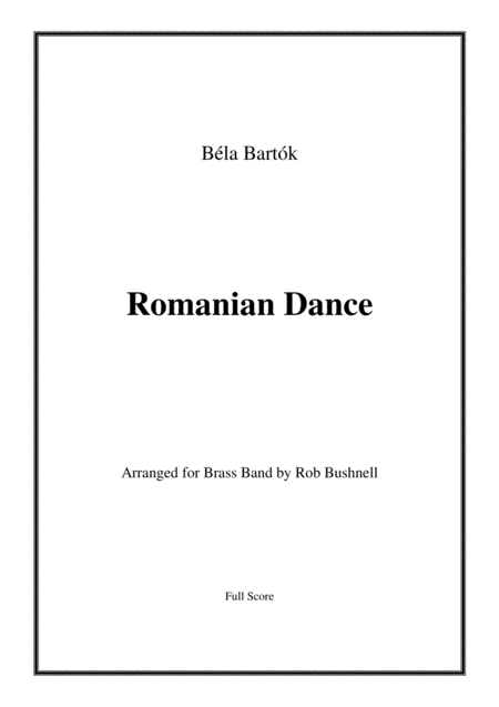 Romanian Dance Bartok Brass Band Sheet Music