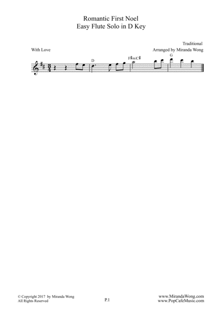 Romantic First Noel Easy Piano Duet In D Key With Chords Sheet Music