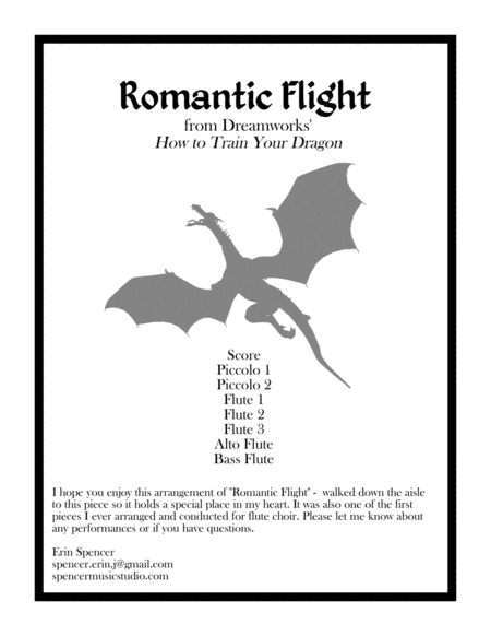 Romantic Flight From How To Train Your Dragon For Flute Choir Sheet Music