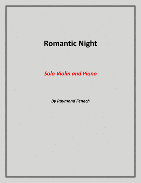 Romantic Night Solo Violin And Piano Sheet Music