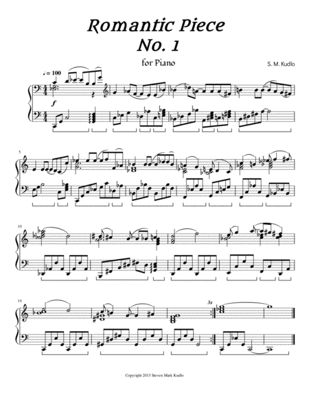 Romantic Piece No 1 Sheet Music