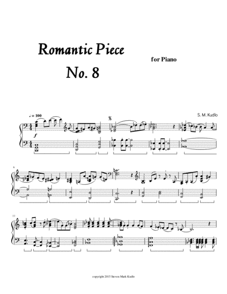 Free Sheet Music Romantic Piece No 8