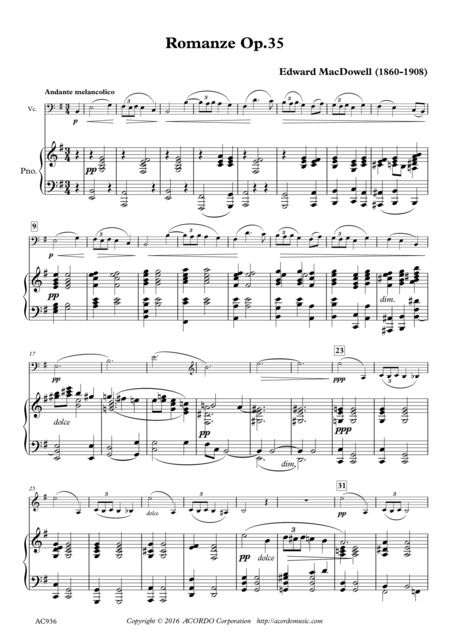 Free Sheet Music Romanze Op 35