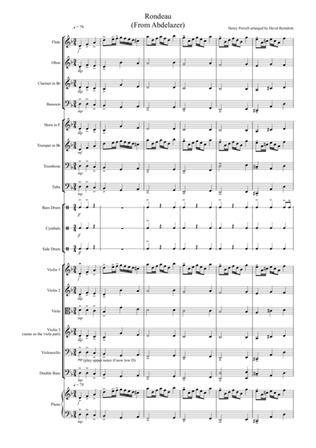 Rondeau For School Orchestra Sheet Music