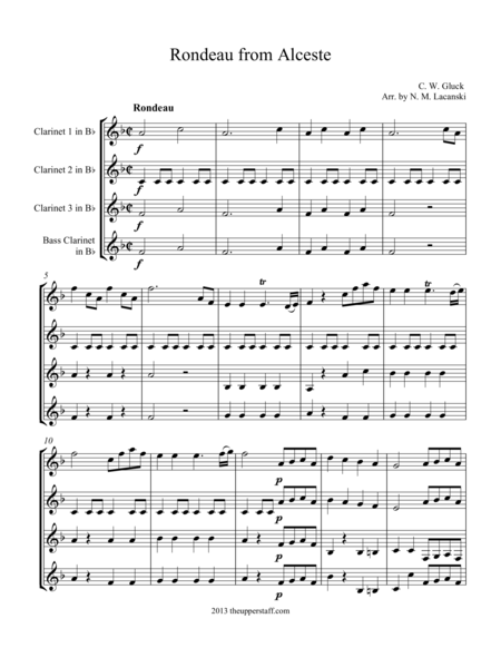 Rondeau From Alceste Sheet Music