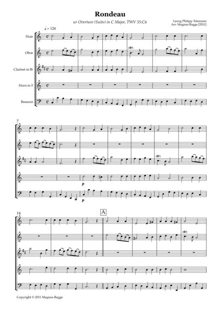 Rondeau From Overture Suite In C Major Twv 55 C6 Sheet Music