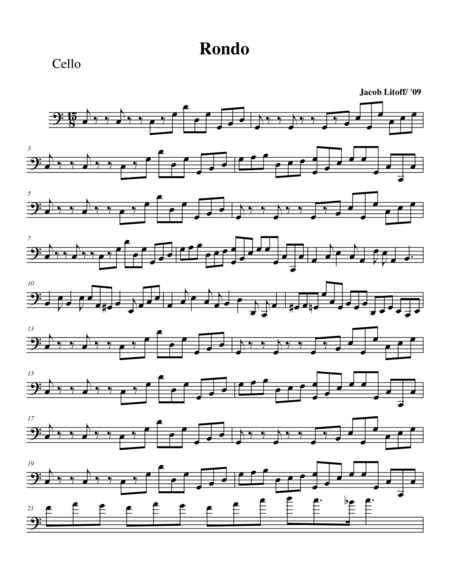 Free Sheet Music Rondo Cello Part