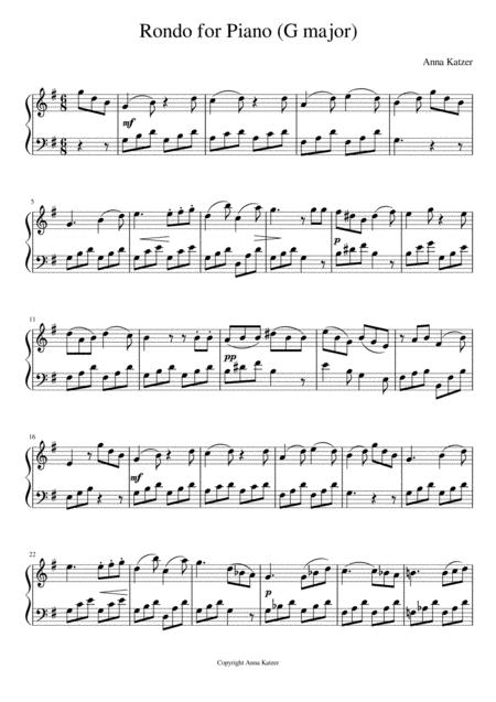 Rondo For Piano G Major Sheet Music