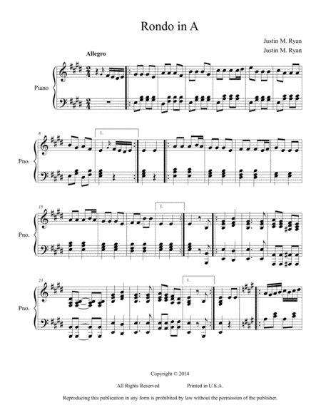 Rondo In A Major Sheet Music