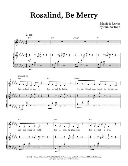 Free Sheet Music Rosalind Be Merry From As You Like It