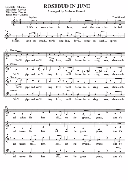 Rosebud In June A Cappella Sheet Music