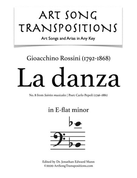 Rossini La Danza Transposed To E Flat Minor Bass Clef Sheet Music