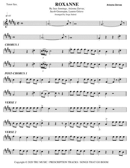 Free Sheet Music Roxanne Tenor Sax