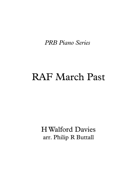Royal Air Force March Past Walford Davies Piano Solo Sheet Music