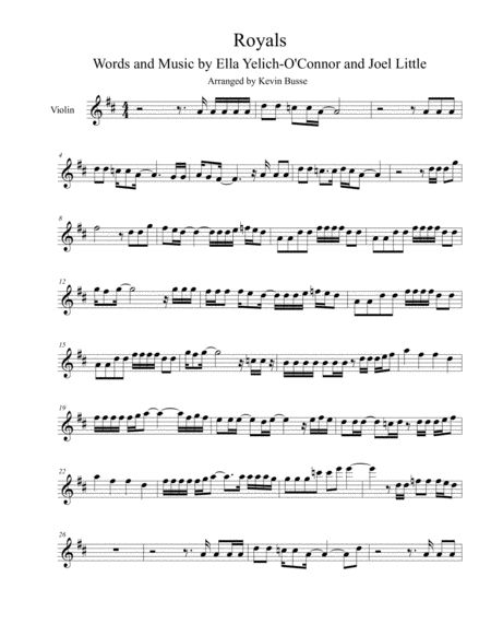 Royals Violin Sheet Music