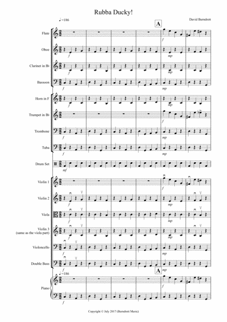 Free Sheet Music Rubba Ducky For School Orchestra