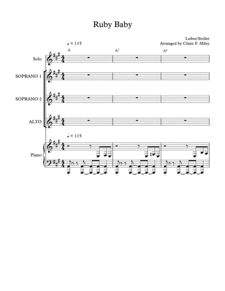 Free Sheet Music Ruby Baby