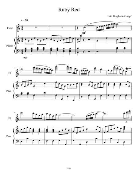 Ruby Red Sheet Music