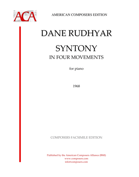 Free Sheet Music Rudhyar Syntony