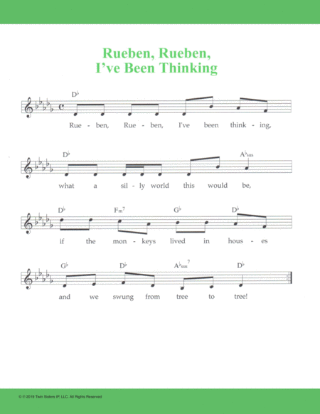 Rueben Rueben I Ve Been Thinking Sheet Music