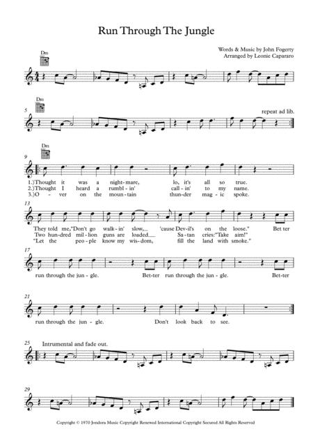 Run Through The Jungle Sheet Music