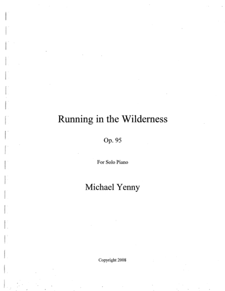 Running In The Wilderness Op 95 Sheet Music