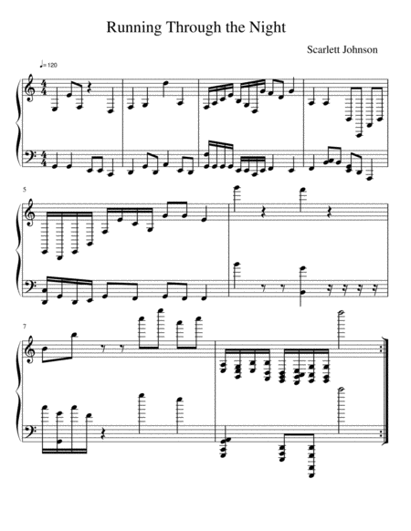 Running Through The Night Sheet Music